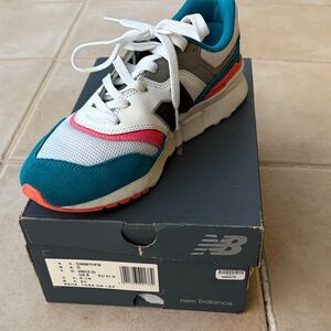 New Balance Kids Shoes - White, Teal, Pink, Gray